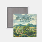 San Luis Obispo SLO California Central Coast Retro Magneet (Voorkant / Achterkant)