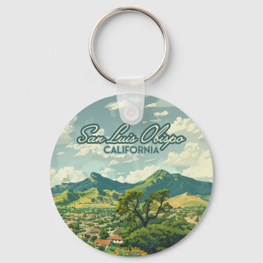 San Luis Obispo SLO California Central Coast Retro Sleutelhanger (Voorkant)