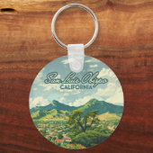San Luis Obispo SLO California Central Coast Retro Sleutelhanger (Voorkant)