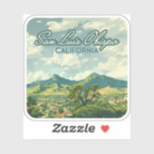 San Luis Obispo SLO California Central Coast Retro Sticker (Vel)