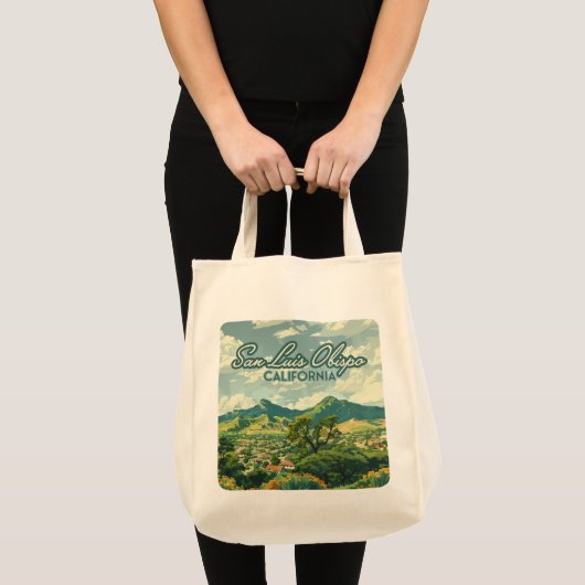 San Luis Obispo SLO California Central Coast Retro Tote Bag (Voorkant (product))