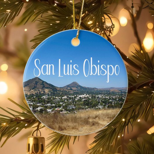 San Luis Obispo Terrace Hill Foto van Kerstmis Keramisch Ornament