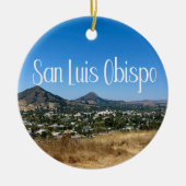 San Luis Obispo Terrace Hill Foto van Kerstmis Keramisch Ornament (Voorkant)