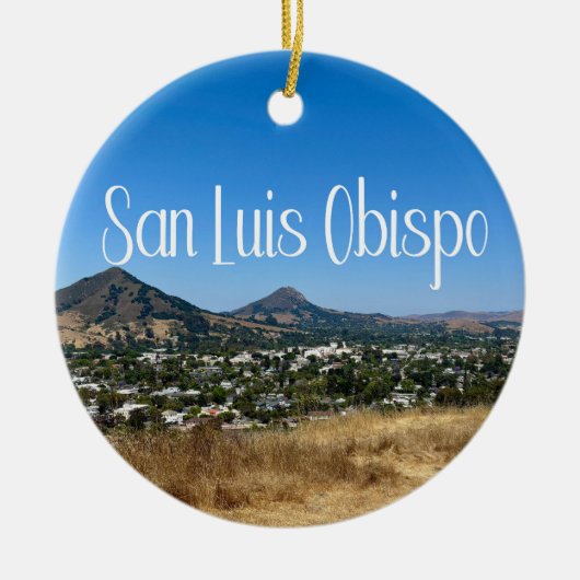 San Luis Obispo Terrace Hill Foto van Kerstmis Keramisch Ornament (Voorkant)