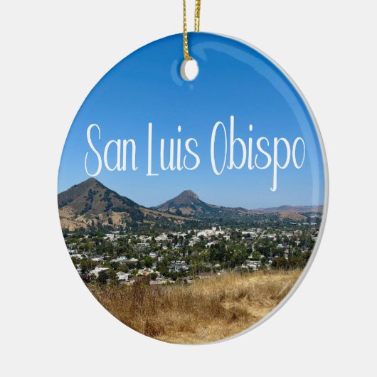 San Luis Obispo Terrace Hill Foto van Kerstmis Keramisch Ornament (Links)