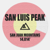 San Luis Peak Ronde Sticker (Voorkant)