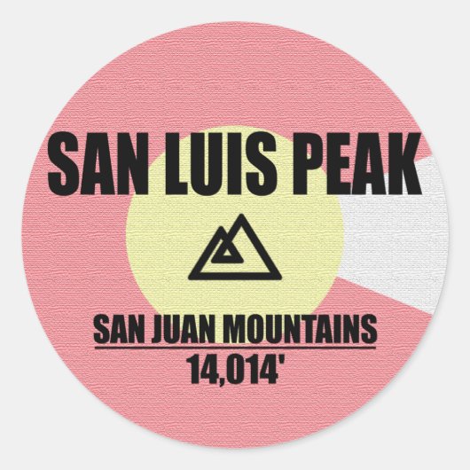 San Luis Peak Ronde Sticker (Voorkant)