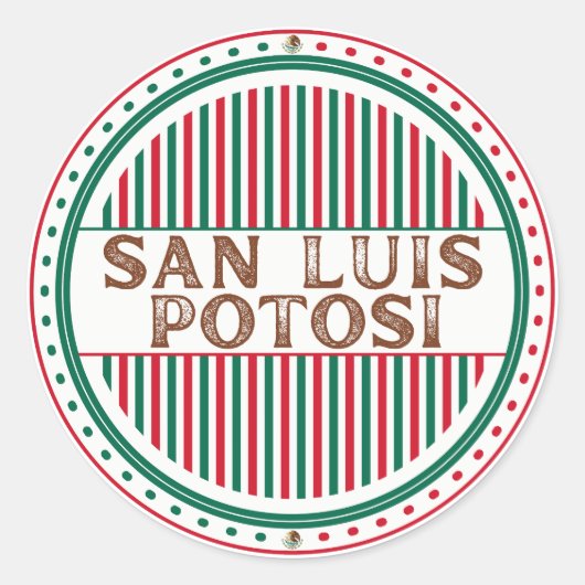San Luis Potosi City Pride Embleem Mexicaanse Iden Ronde Sticker (Voorkant)