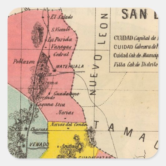 San Luis Potosi, Mexico Vierkante Sticker (Voorkant)