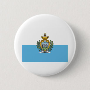 San Marein - vlag van San Marino Ronde Button 5,7 Cm