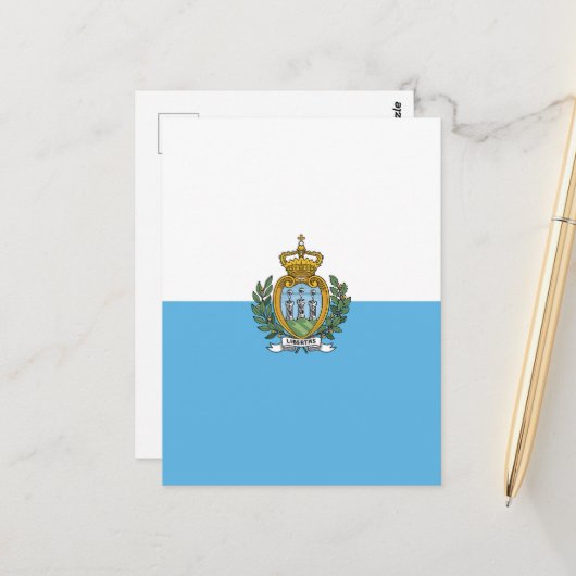 San-Marinese vlag Briefkaart (Voorkant / Achterkant in situ)
