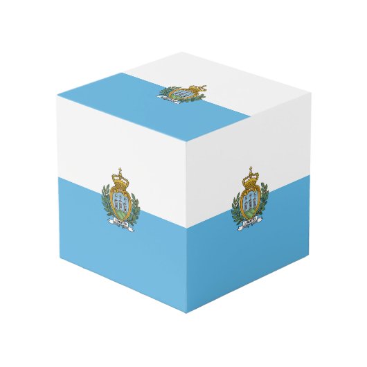 San-Marinese vlag Kubus (Voorkant hoekig)