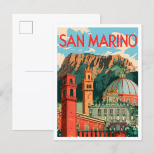San Marino Art Vintage Travel Illustratie Briefkaart