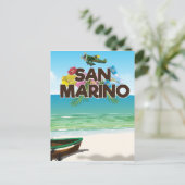 San Marino Beach-reisposter Briefkaart (Staand voorkant)
