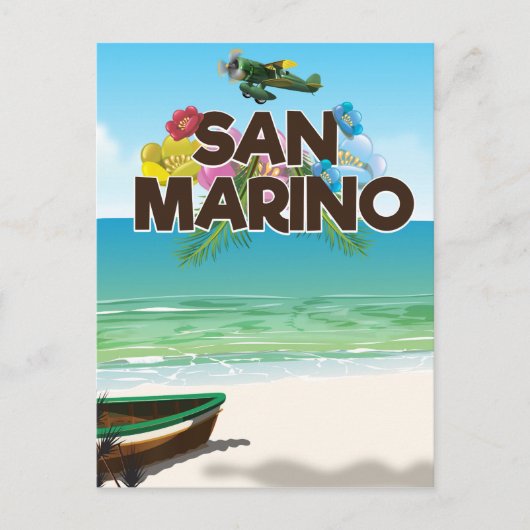 San Marino Beach-reisposter Briefkaart (Voorkant)