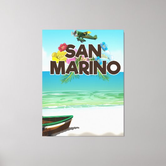 San Marino Beach-reisposter Canvas Afdruk (Voorkant)