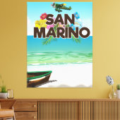 San Marino Beach-reisposter Canvas Afdruk (Insitu (Woonkamer))