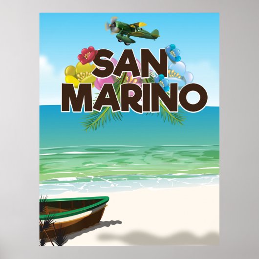 San Marino Beach reisposter Poster (Voorkant)