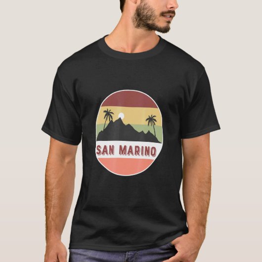 San Marino Berg en Palmen T-shirt (Voorkant)