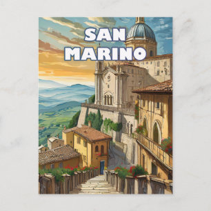San Marino, een enclave die op de berg Titano staa Briefkaart