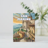 San Marino, een enclave die op de berg Titano staa Briefkaart (Staand voorkant)