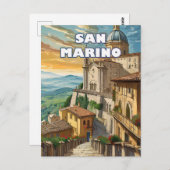 San Marino, een enclave die op de berg Titano staa Briefkaart (Voorkant / Achterkant)