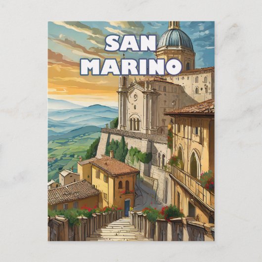 San Marino, een enclave die op de berg Titano staa Briefkaart (Voorkant)