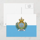San Marino Flag Briefkaart (Voorkant / Achterkant)