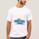 San Marino Flag Brush Art T-shirt (Voorkant)