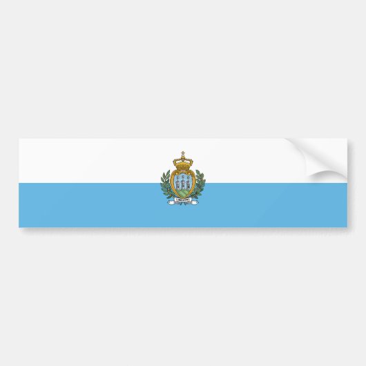 San Marino Flag Bumpersticker (Voorkant)