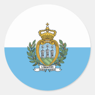 San Marino Flag Classic Ronde Sticker