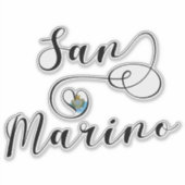 San Marino Flag Heart Sticker (Voorkant)