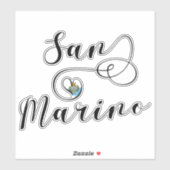 San Marino Flag Heart Sticker (Vel)