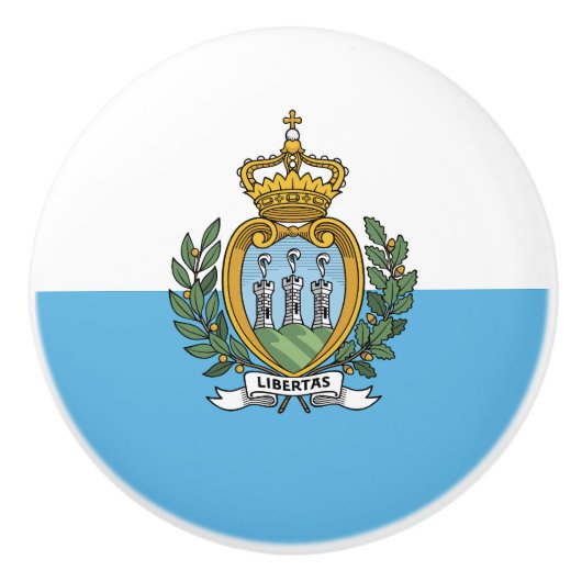 San Marino Flag Keramische Knop (Voorkant)