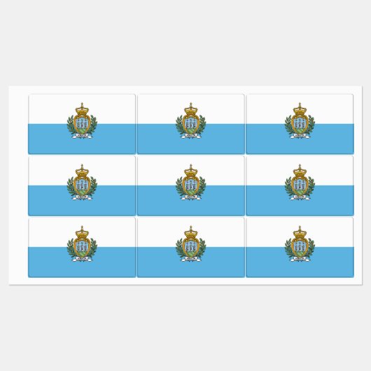 San Marino Flag Labels (Vel)