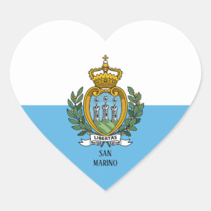 San Marino Flag Splendid Patriotic Hart Sticker