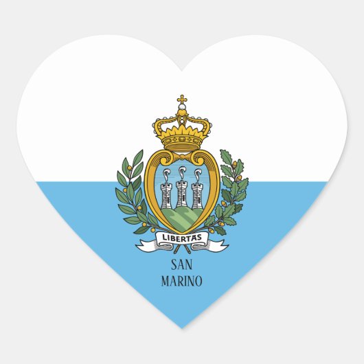 San Marino Flag Splendid Patriotic Hart Sticker (Voorkant)