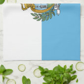 San Marino Flag Theedoek (Gevouwen)