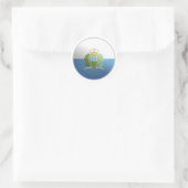 San Marino Glossy Circle Vlag Ronde Sticker (Tas)