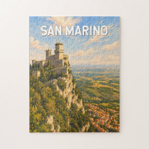 San Marino Illustratie Reis Kunst Vintage Legpuzzel