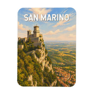 San Marino Illustratie Reis Kunst Vintage Magneet