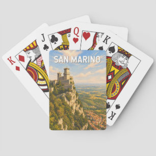 San Marino Illustratie Reis Kunst Vintage Pokerkaarten