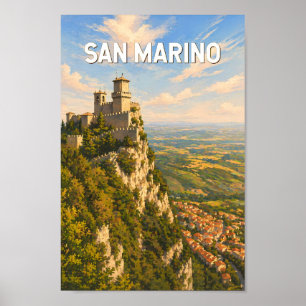 San Marino Illustratie Reis Kunst Vintage Poster