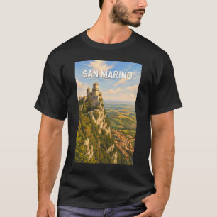 San Marino Illustratie Reis Kunst Vintage T-shirt