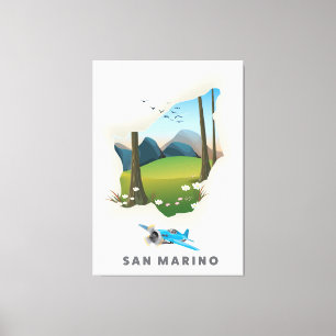 San Marino illustreerde reisposter. Canvas Afdruk