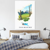 San Marino illustreerde reisposter. Canvas Afdruk (Insitu (Slaapkamer))