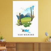 San Marino illustreerde reisposter. Canvas Afdruk (Insitu (Woonkamer))