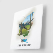 San Marino illustreerde reisposter. Vierkante Klok (Hoek)