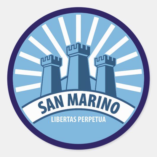 San Marino Libertas Perpetua Ronde Sticker (Voorkant)