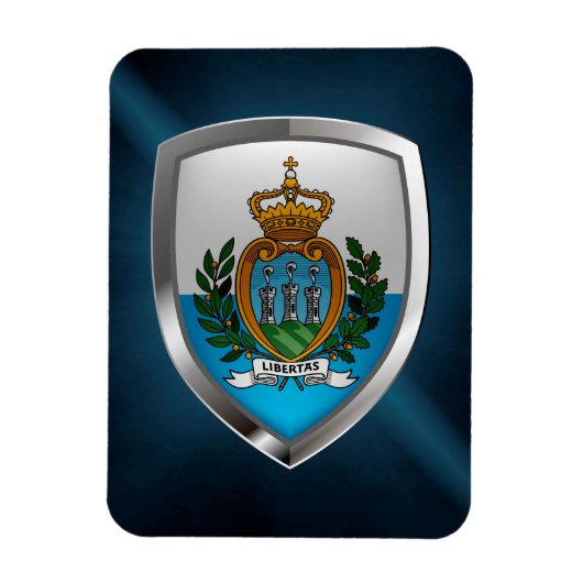 San Marino Metallic Emblem Magneet (Verticaal)